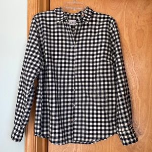 White and blue checkered Orvis flannel button down